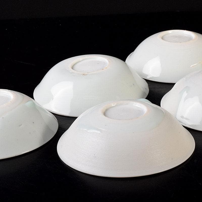 中国　南京染付　神獣文　小皿　豆皿　5客　時代箱付　C　R7810