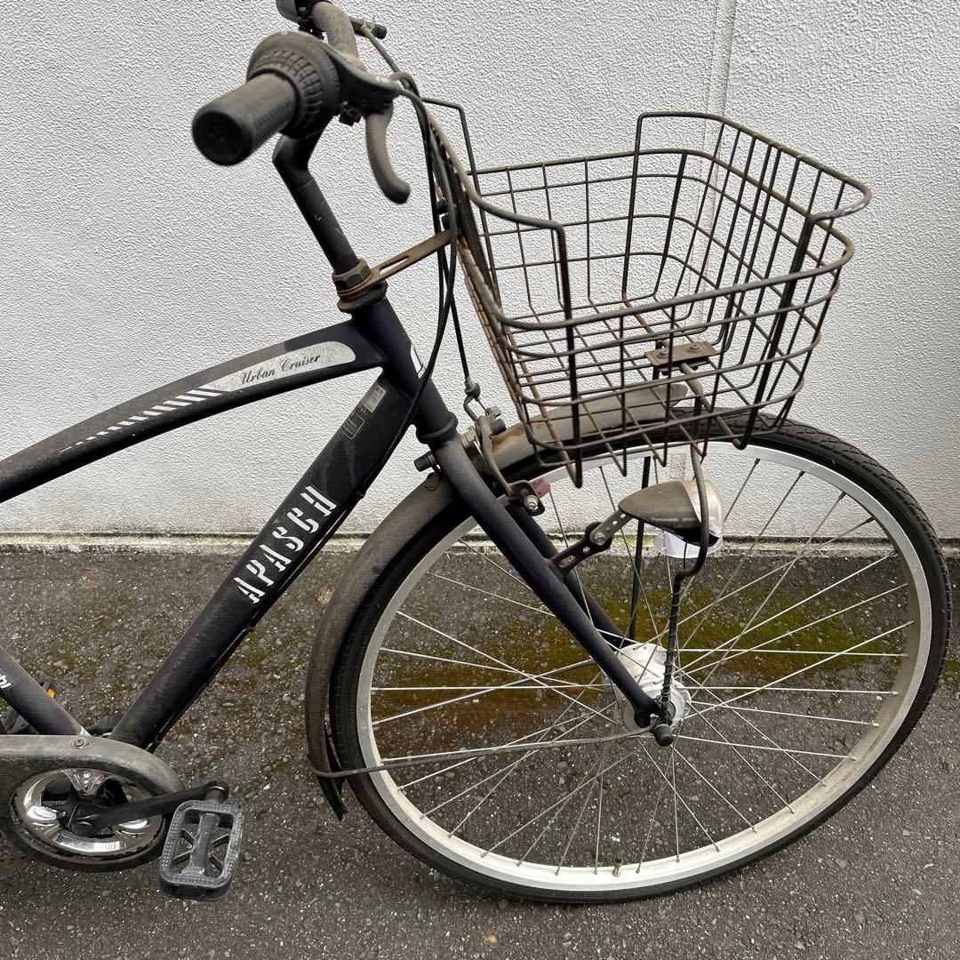 送料込み　自宅まで匿名の発送たのめる便 ブラック シティサイクル 前カゴ付き