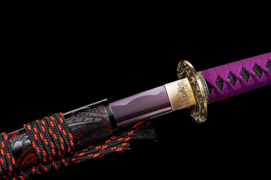 【紫の侍】 模造刀 居合刀 武士道 武具 漢剣 唐刀 龍泉剣 手鍛造打