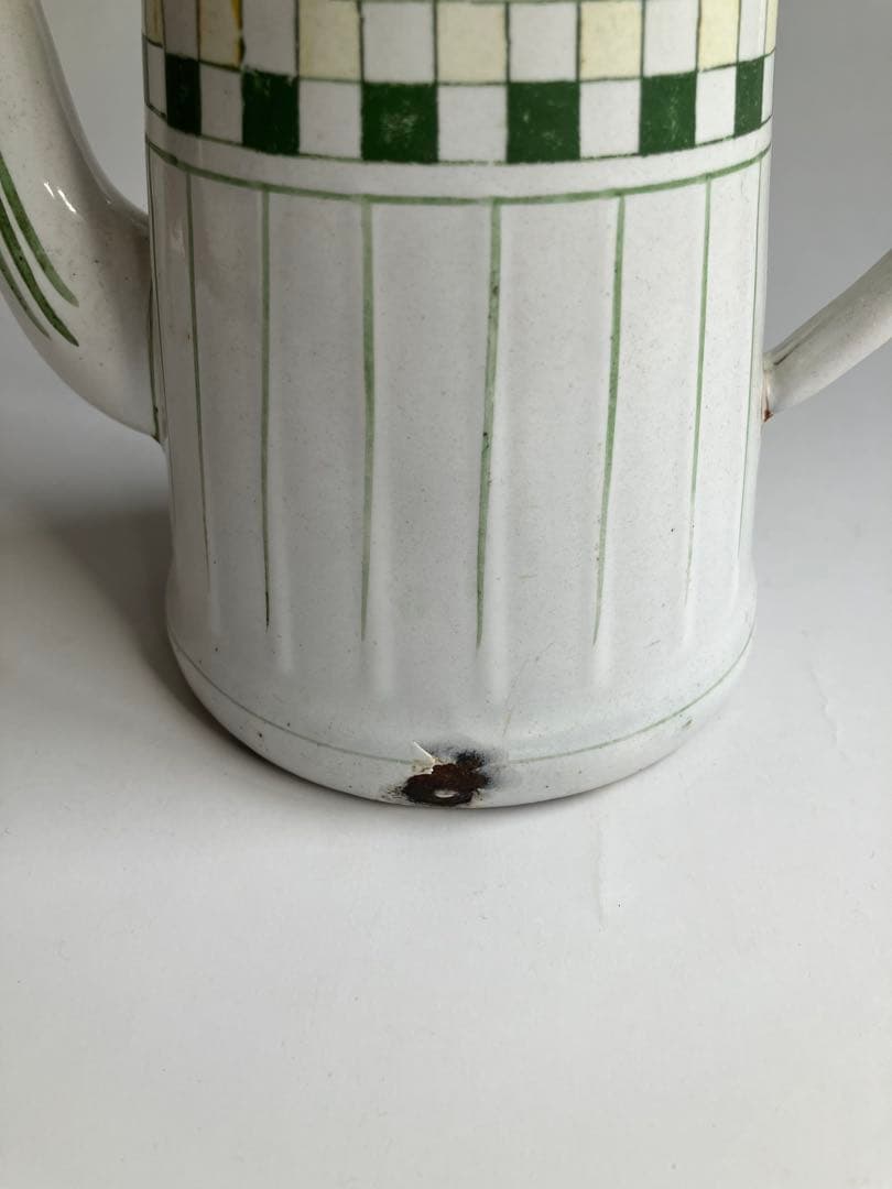 アンティーク　BF(BB)社　小振りなホーローポット　コーヒーポット　琺瑯