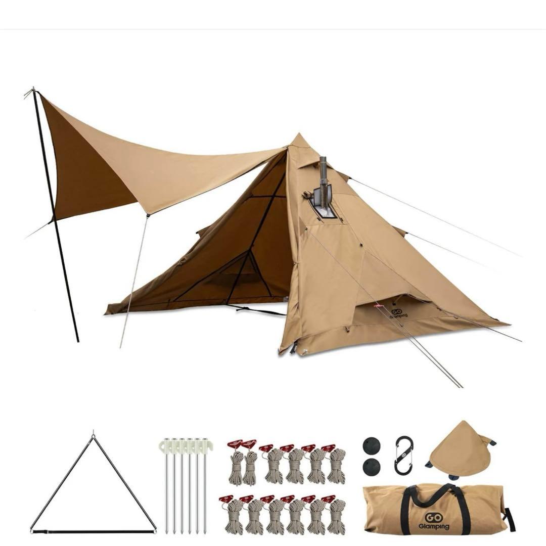 山稜二股ティピーテントtc180 美品!!煙突ポート有り　薪ストーブ