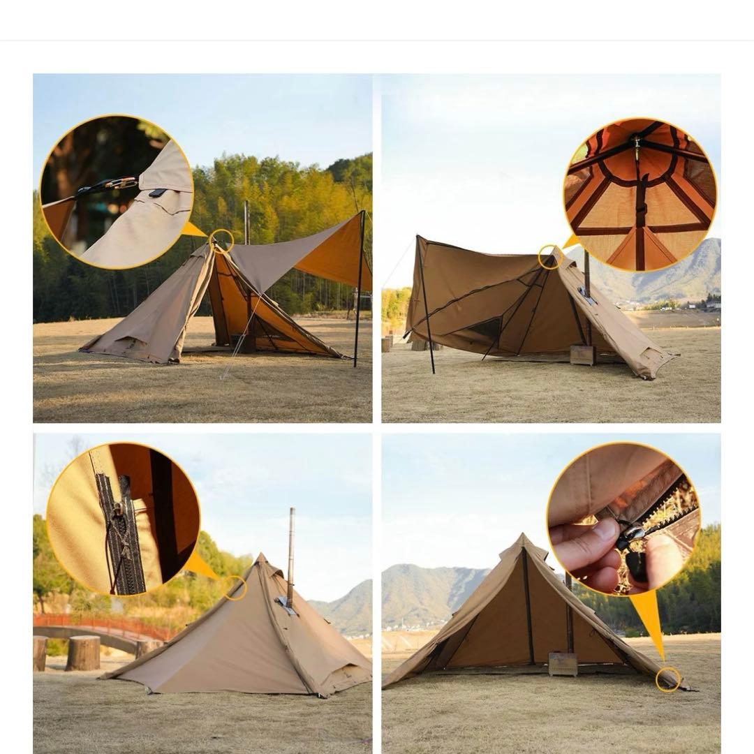 山稜二股ティピーテントtc180 美品!!煙突ポート有り　薪ストーブ