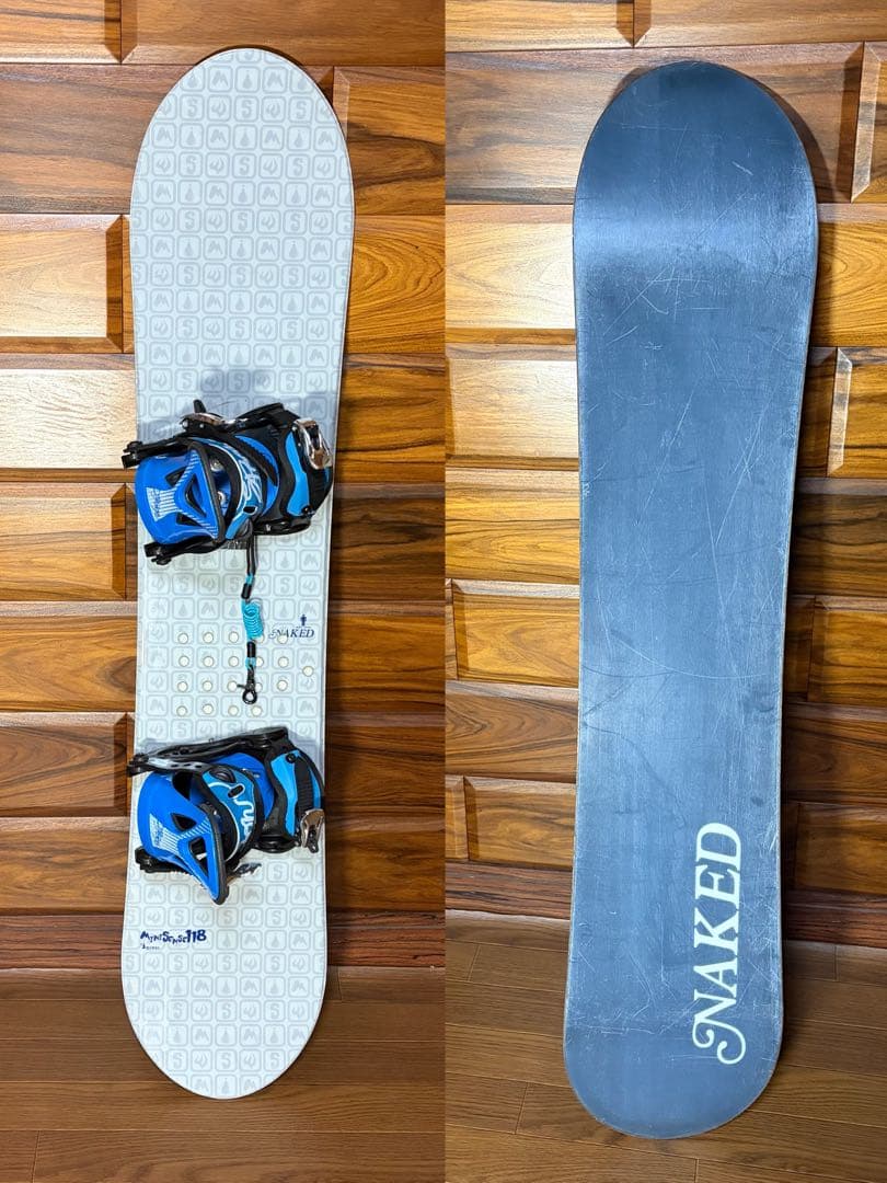 NAKED×SPOON キッズスノーボードセット　118cm　バイン付3点セット