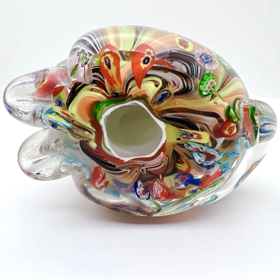 【希少】ヴェネチアンガラス ミルフィオリ 犬 置物 ムラーノガラス オブジェ