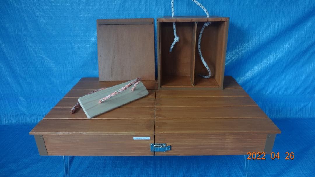 キャンプ用　防災用　折り畳みテーブル＆収納ケース　自作品