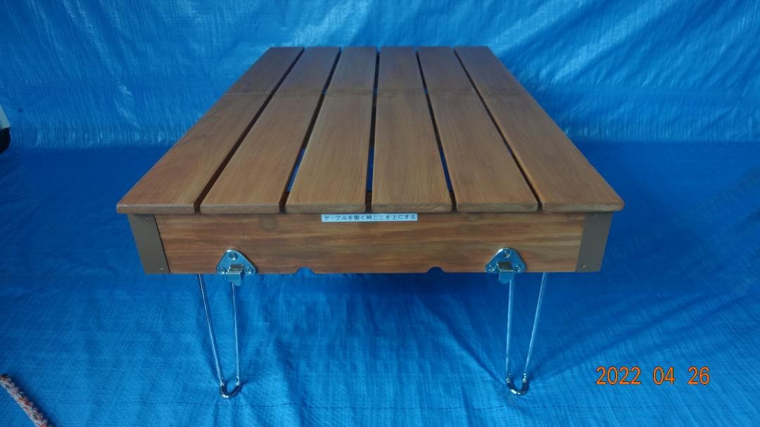 キャンプ用　防災用　折り畳みテーブル＆収納ケース　自作品