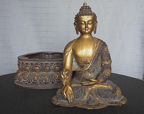 【U1401】古い仏像　高42㎝　お釈迦様　細密造　アンティーク