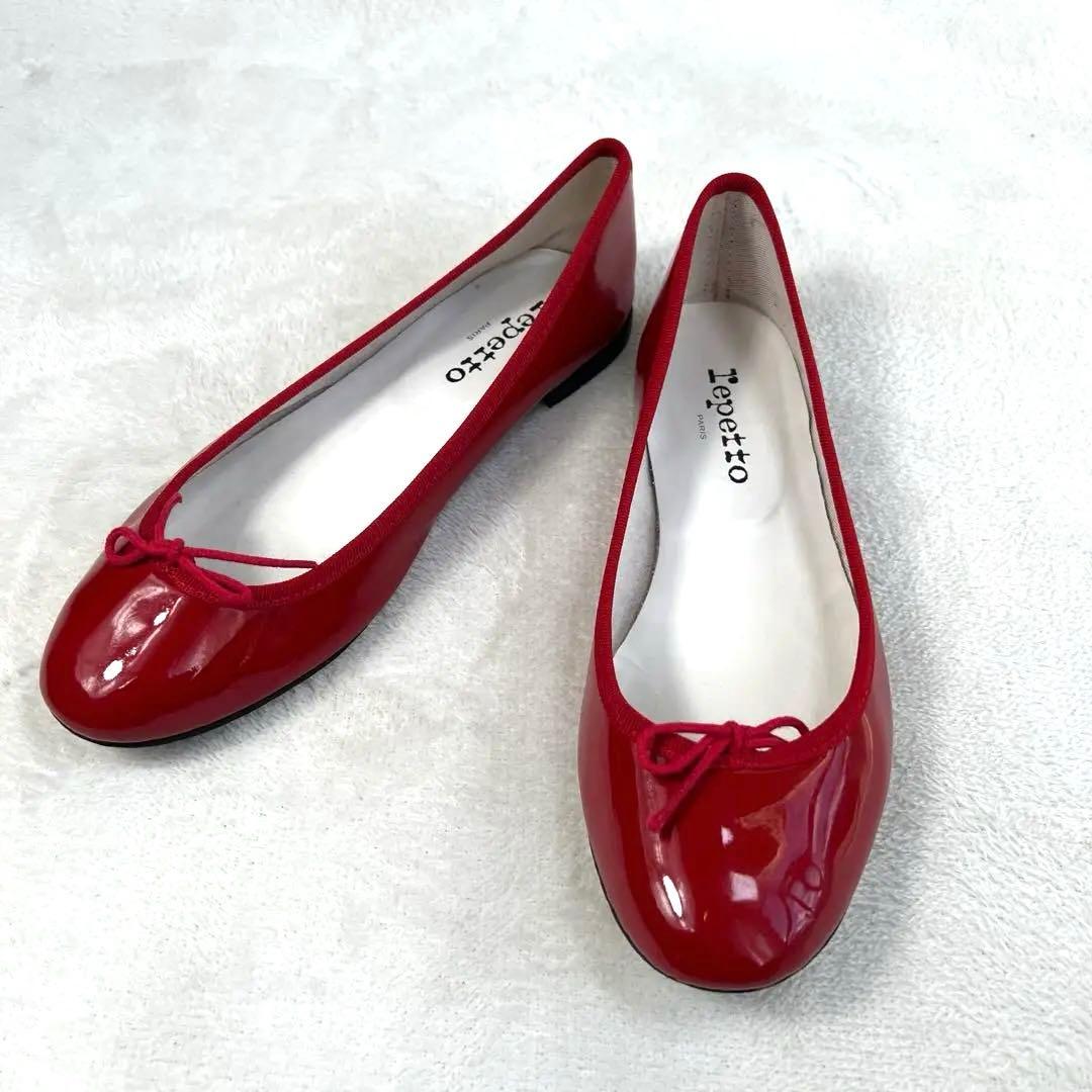 【美品】Repetto レペット バレエシューズ 赤 エナメル 39