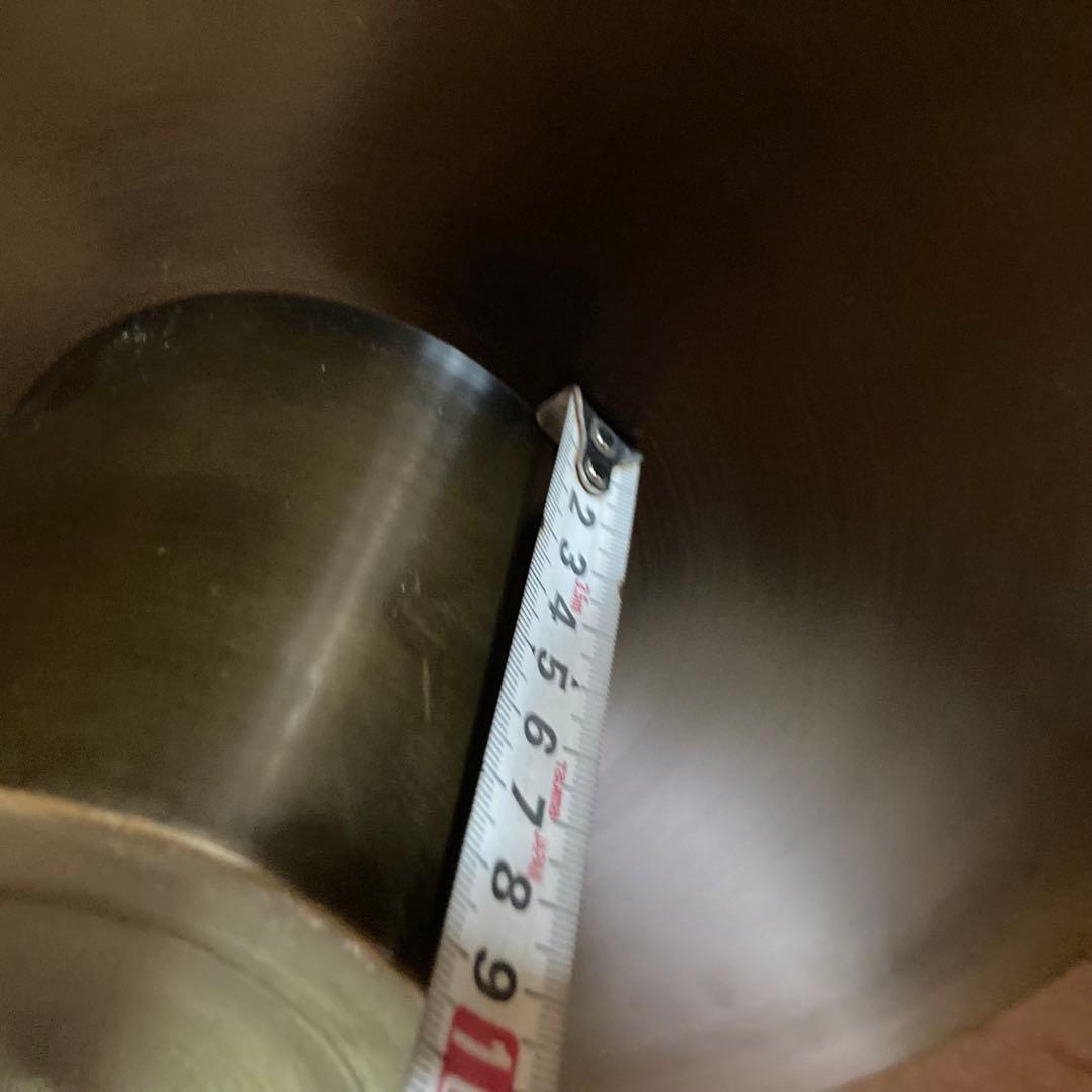 華道具　池坊　薄端　銅製花器　花入　生け花　三足　唐金製　山水　銅器　インテリア