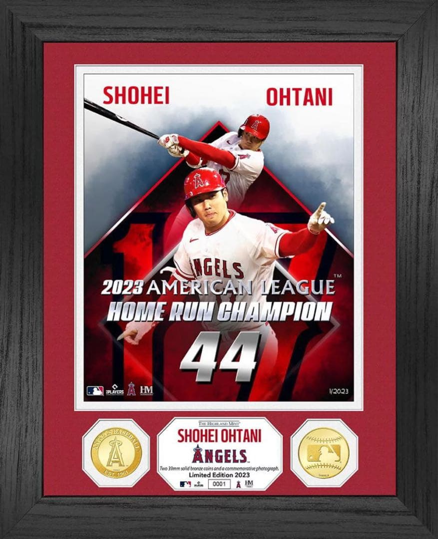 エンゼルス 大谷翔平 2023 AL HR王獲得記念 ダブルフォトミント