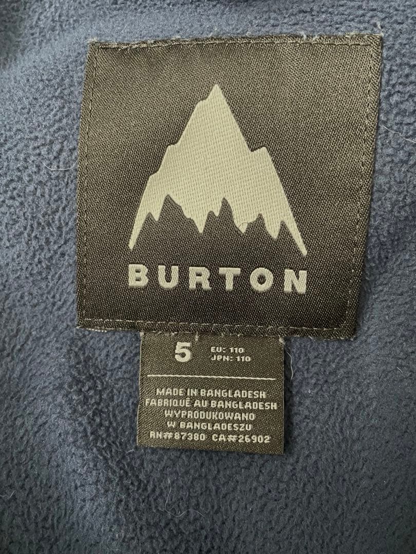 BURTON 子ども用 スノーボードウェア ジャケット　ビブパンツ　5T 4T
