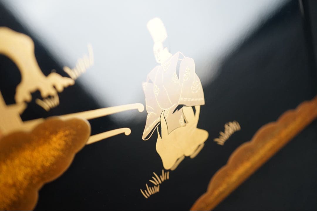 能登輪島塗 新屋謹製 大見謝 恒雄 作 土佐絵風描画 蒔絵写真帳 共箱 木製漆器