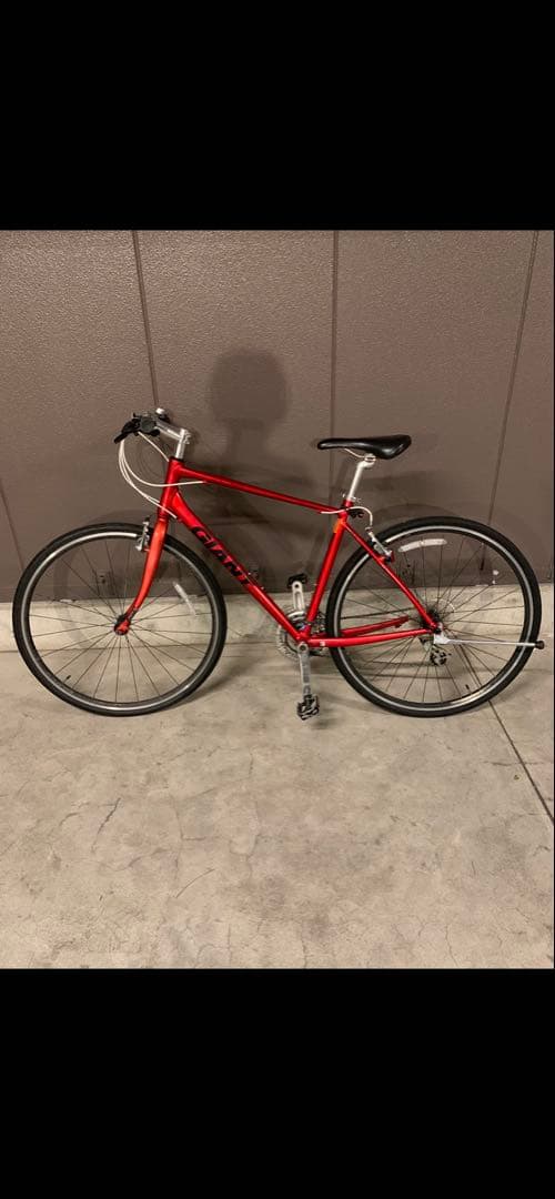 レッド クロスバイク アルミフレーム 700C