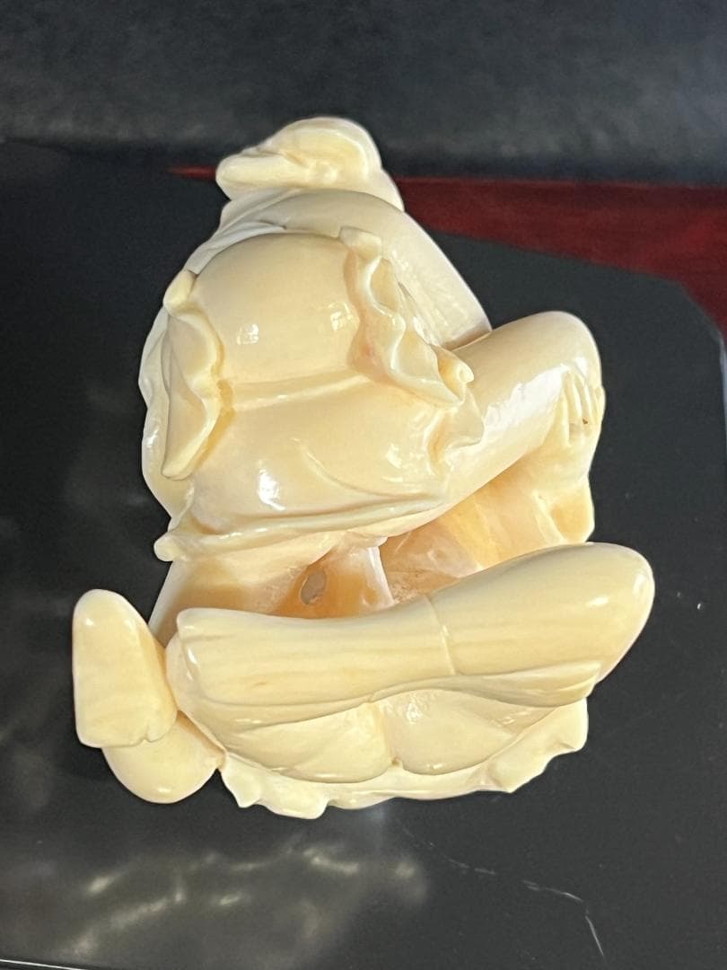 大型根付　浮世絵春画　無着色根付　天然素材牙彫　逸品希少品