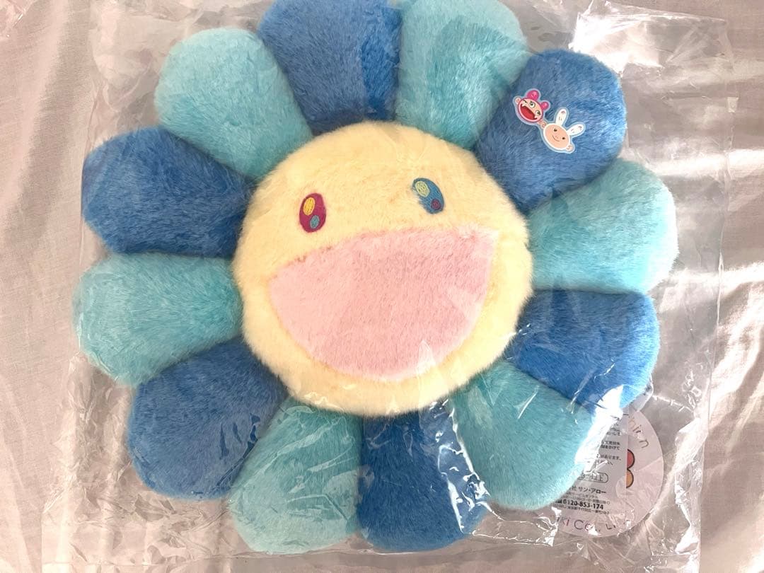 未使用　村上隆　カイカイキキ　お花クッション　S 青と水色