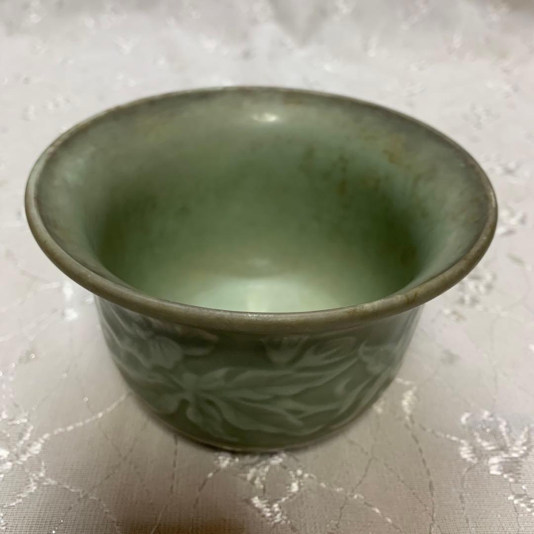 盆栽鉢　落款有り　受け皿　箱付き　龍泉