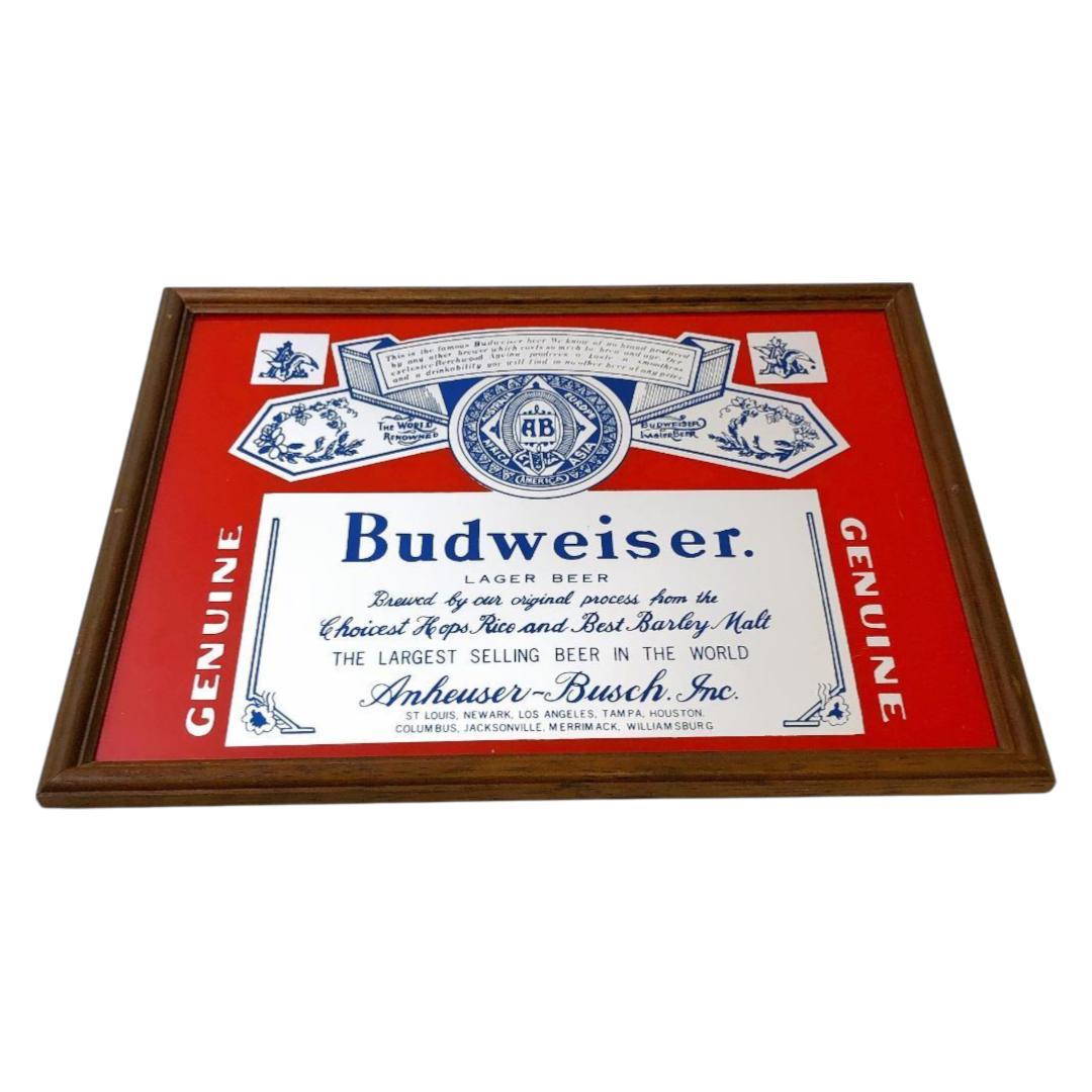バドワイザー Budweiser パブミラー 広告プレート ビンテージ 雑貨