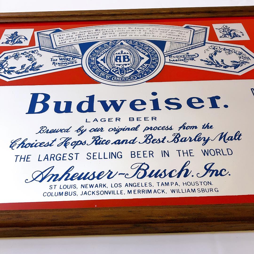 バドワイザー Budweiser パブミラー 広告プレート ビンテージ 雑貨