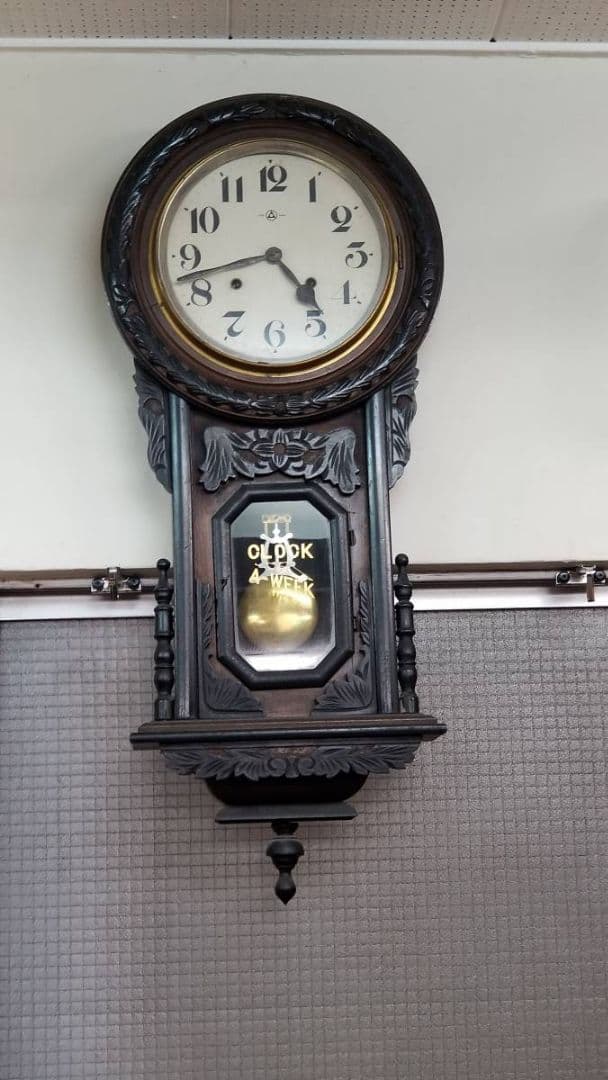 掛け時計　振り子時計　大正時代　アンティーク　柱時計　clock a week
