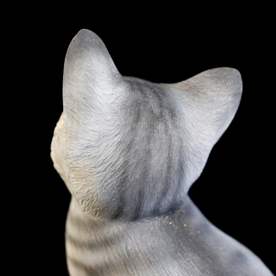 【レア美品】仔猫 子猫 長納魚竹 長納魚丈 彫刻 ネコ置物 箱あり 送料込み