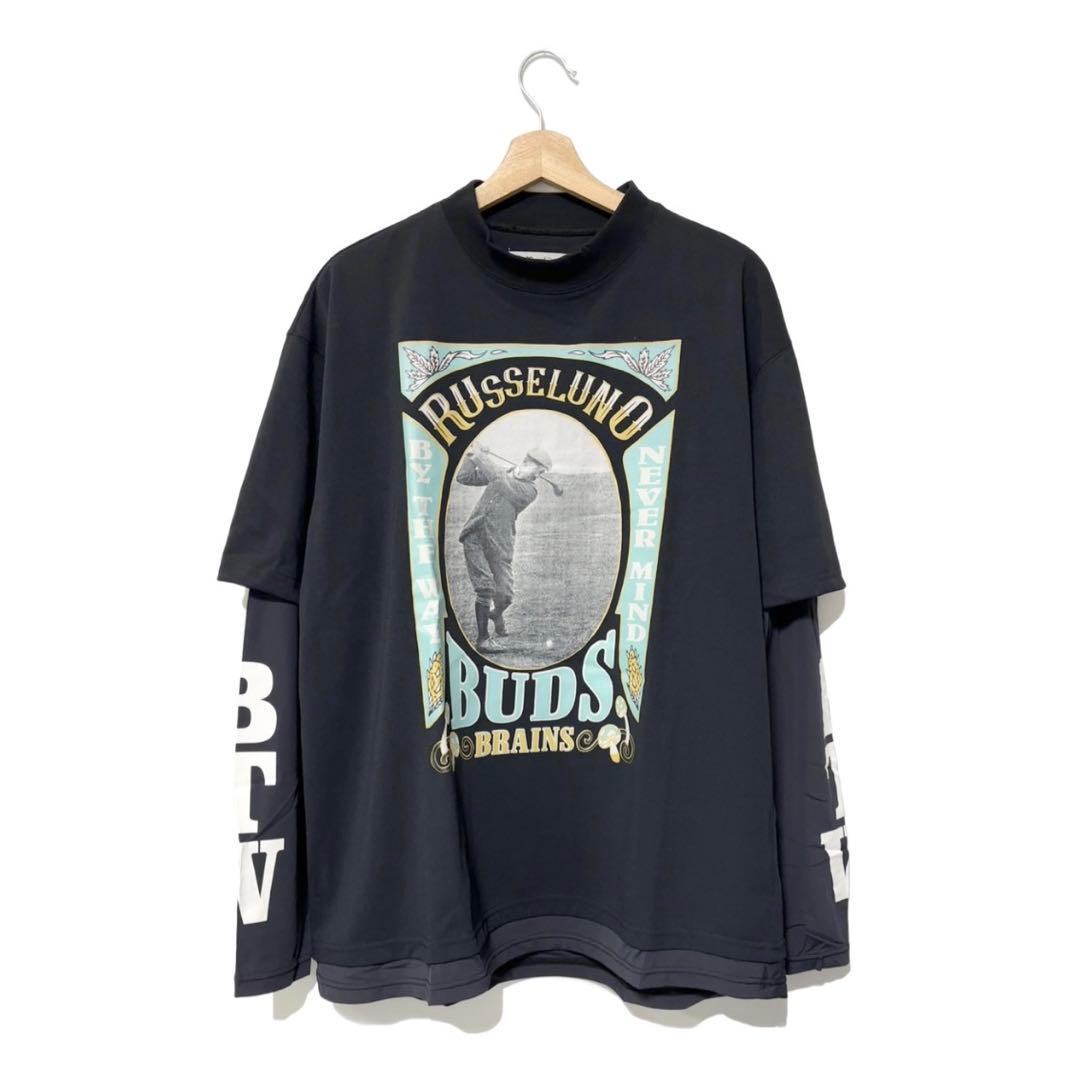 ラッセルノ ゴルフ レイヤード プリント モックネック L/S ブラック L 5