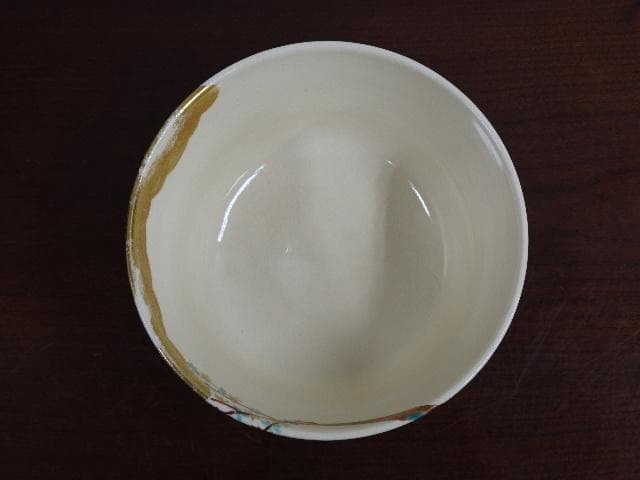 仁清写茶碗　陶あん　士渕善丕氐　共箱　M622