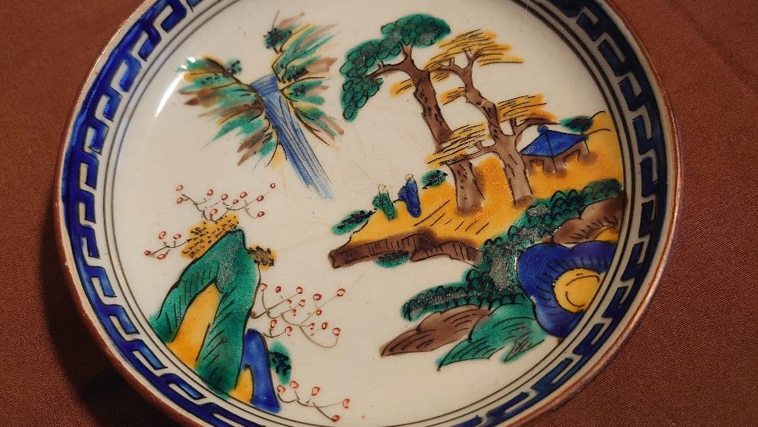 古九谷　九谷焼　吉田屋　松山窯　青九谷　青手　豆皿　１客