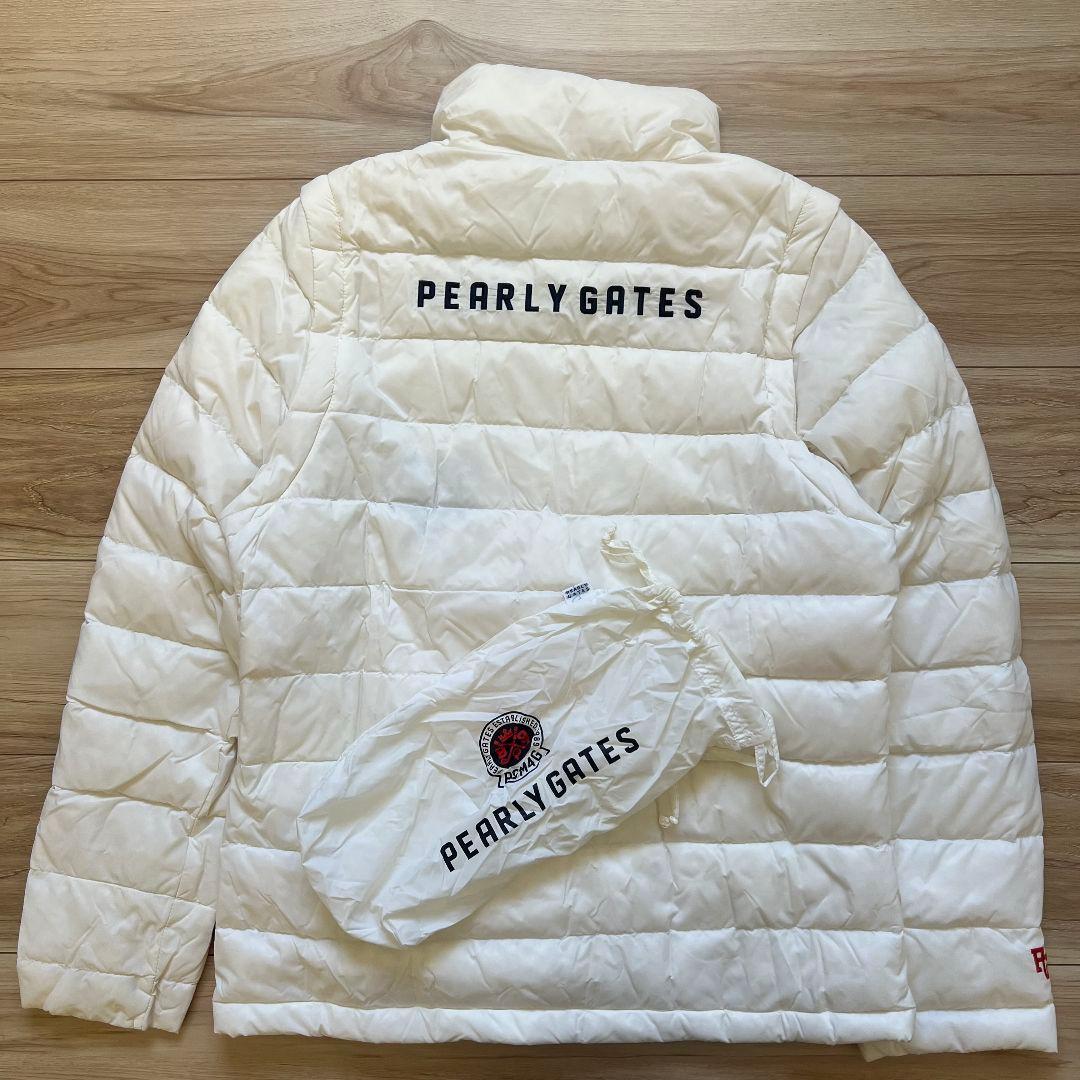 PEARLY GATES パーリーゲイツ　ダウンジャケット　ロゴ刺繍　メンズ　白