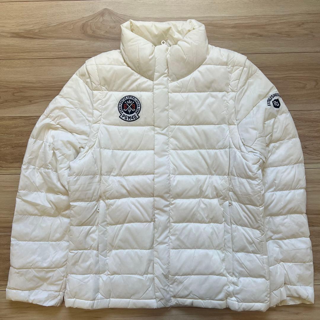 PEARLY GATES パーリーゲイツ　ダウンジャケット　ロゴ刺繍　メンズ　白
