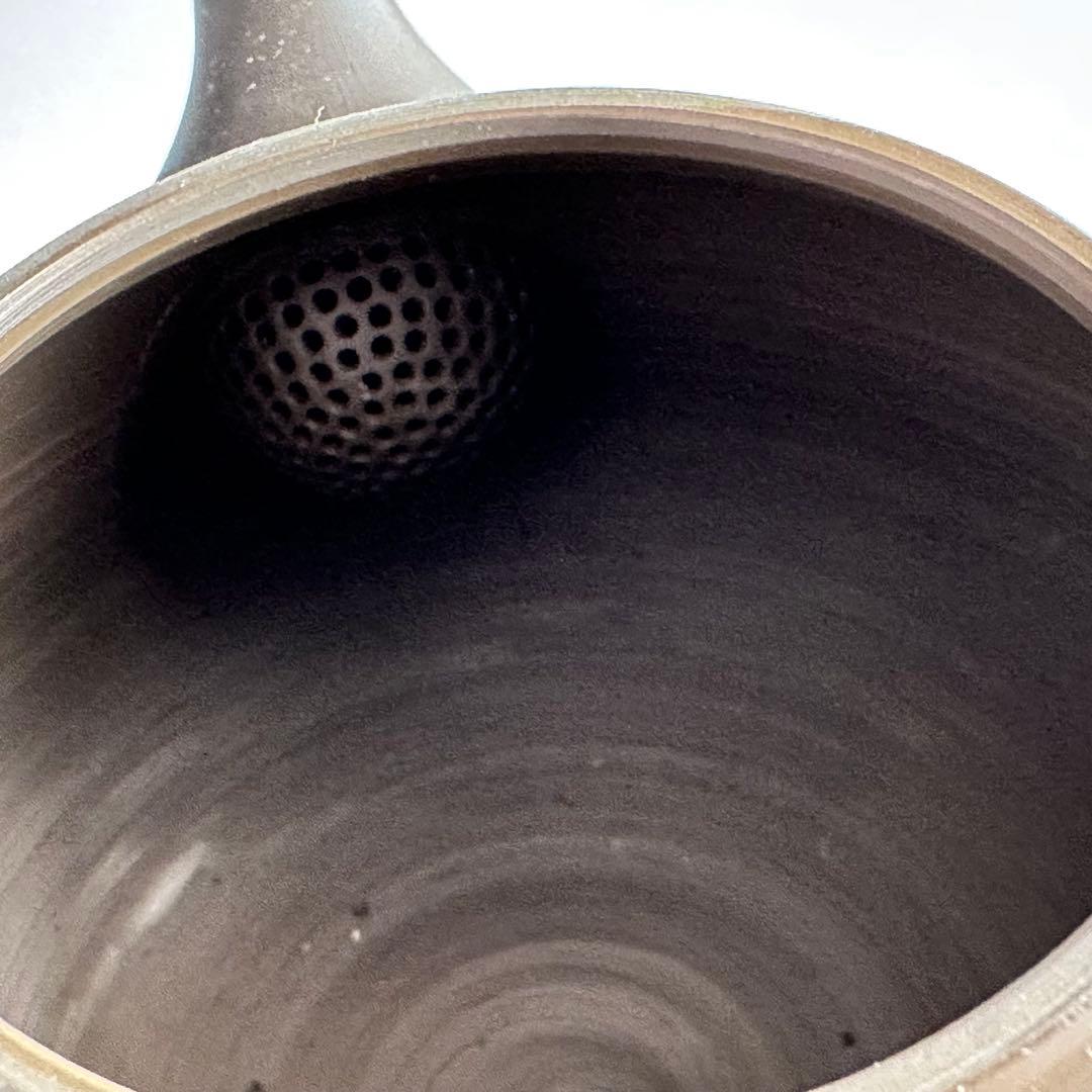 煎茶道具　常滑焼　緑泥　蔦彫り　急須　伊藤昭陽　箱無し　工芸品　美術品　茶注