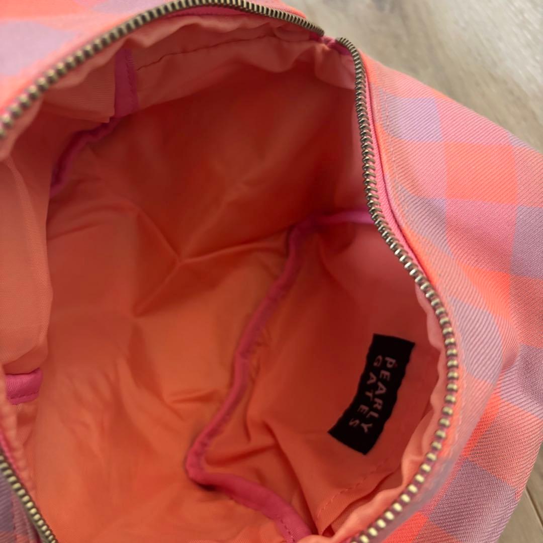 パーリーゲイツ ゴルフ カートバッグ ピンクチェック 新品未使用 ファスナー付