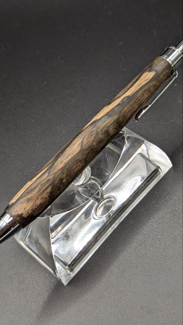 410ペン工房翌檜　極上　黒柿　孔雀杢　木軸シャーペン　ボールペン