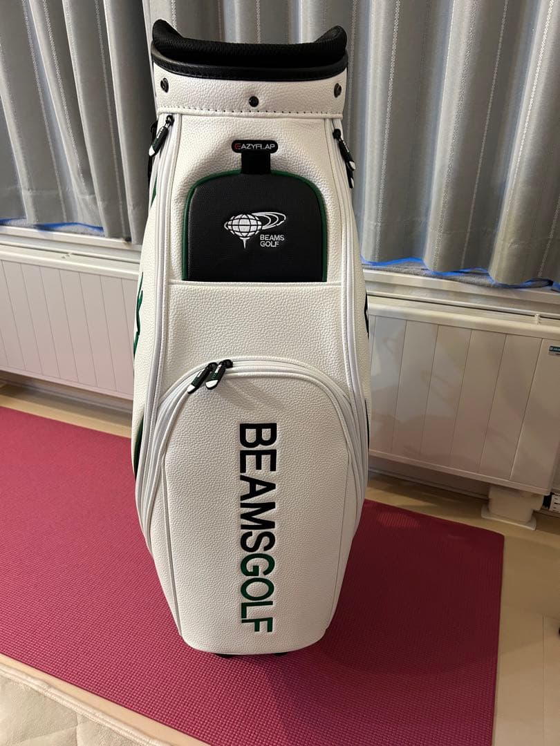 【美品】BEAMS GOLF ツアープロキャディバッグ ホワイト/グリーン