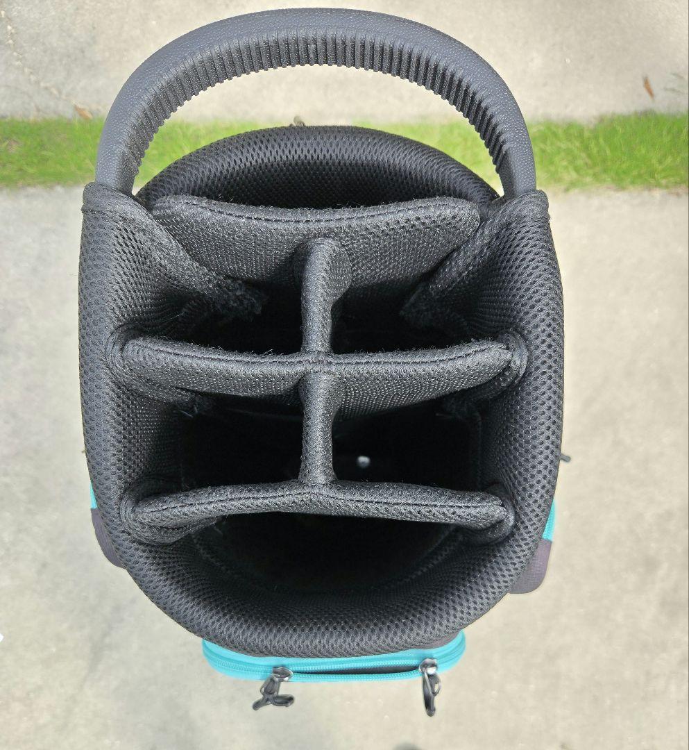 アルビチオARCHIVIOキャディバッグ ブラック/ターコイズ、フードカバーなし