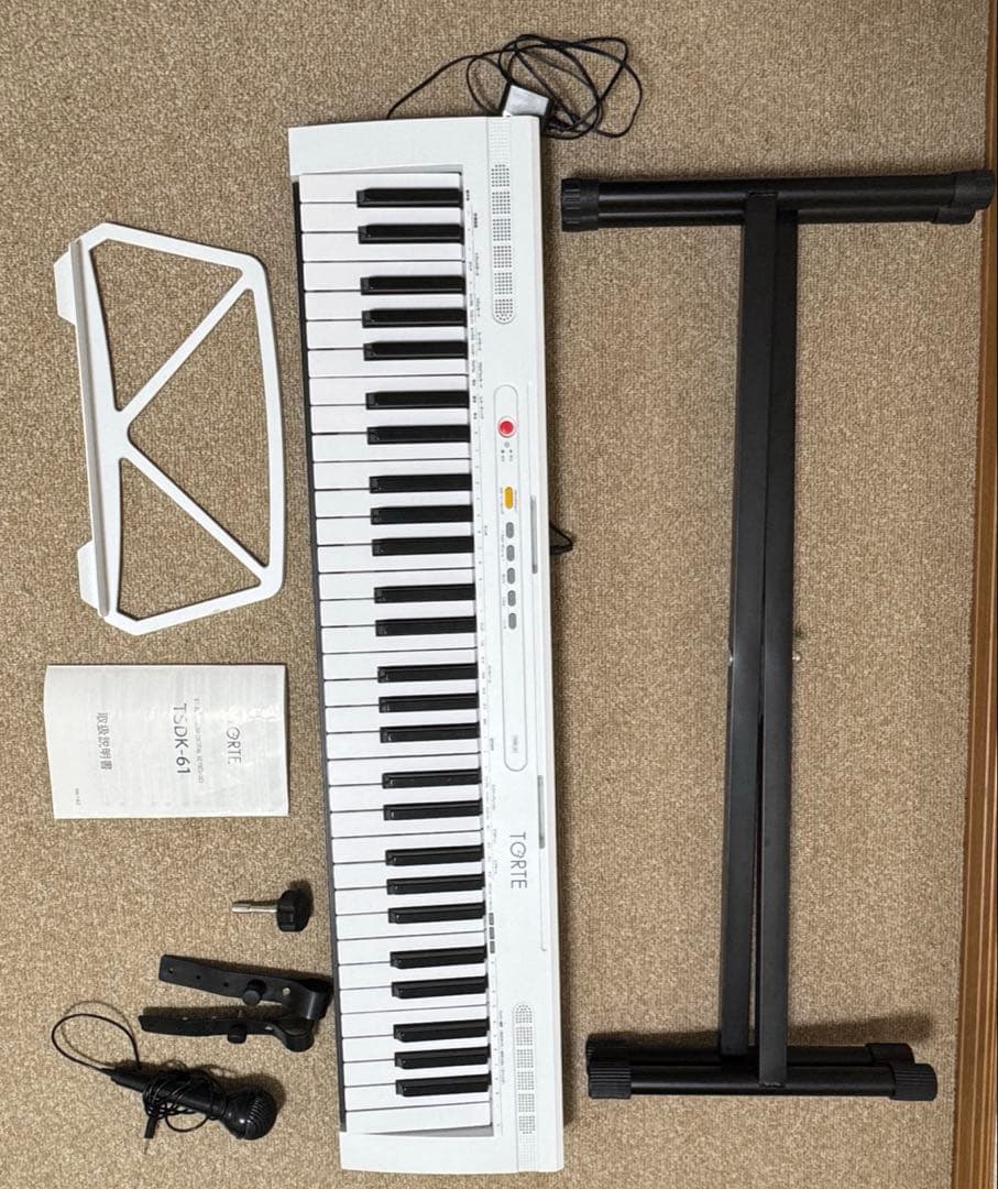 TORTE 電子キーボード　スタンド付き　TSDK-61 電子ピアノ