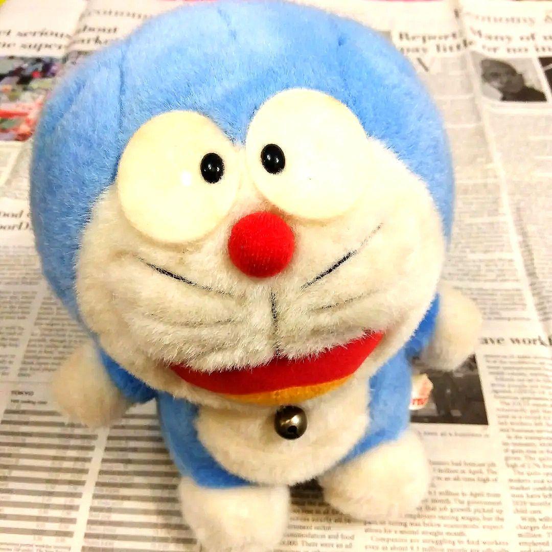 昭和レトロ　超レア　ドラえもん21cmぬいぐるみ　鈴ベルト付き