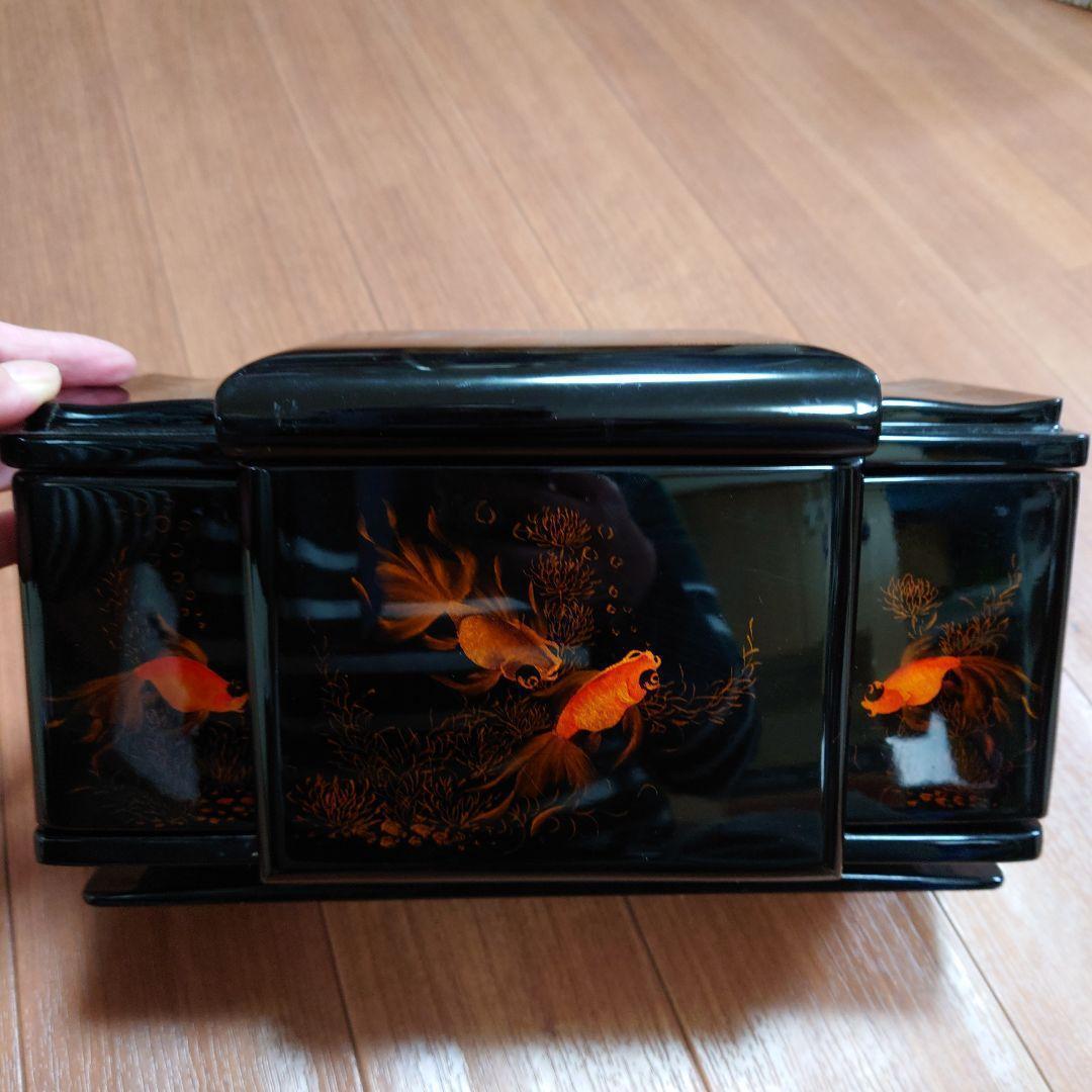 Asian Cigarette Box ★金魚★小物入れ★黒漆