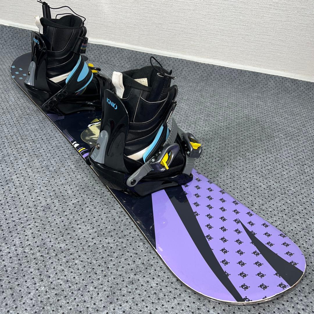 7-8回使用 キッズスノーボード 110cm IGNIO＋バイン＋レースブーツ