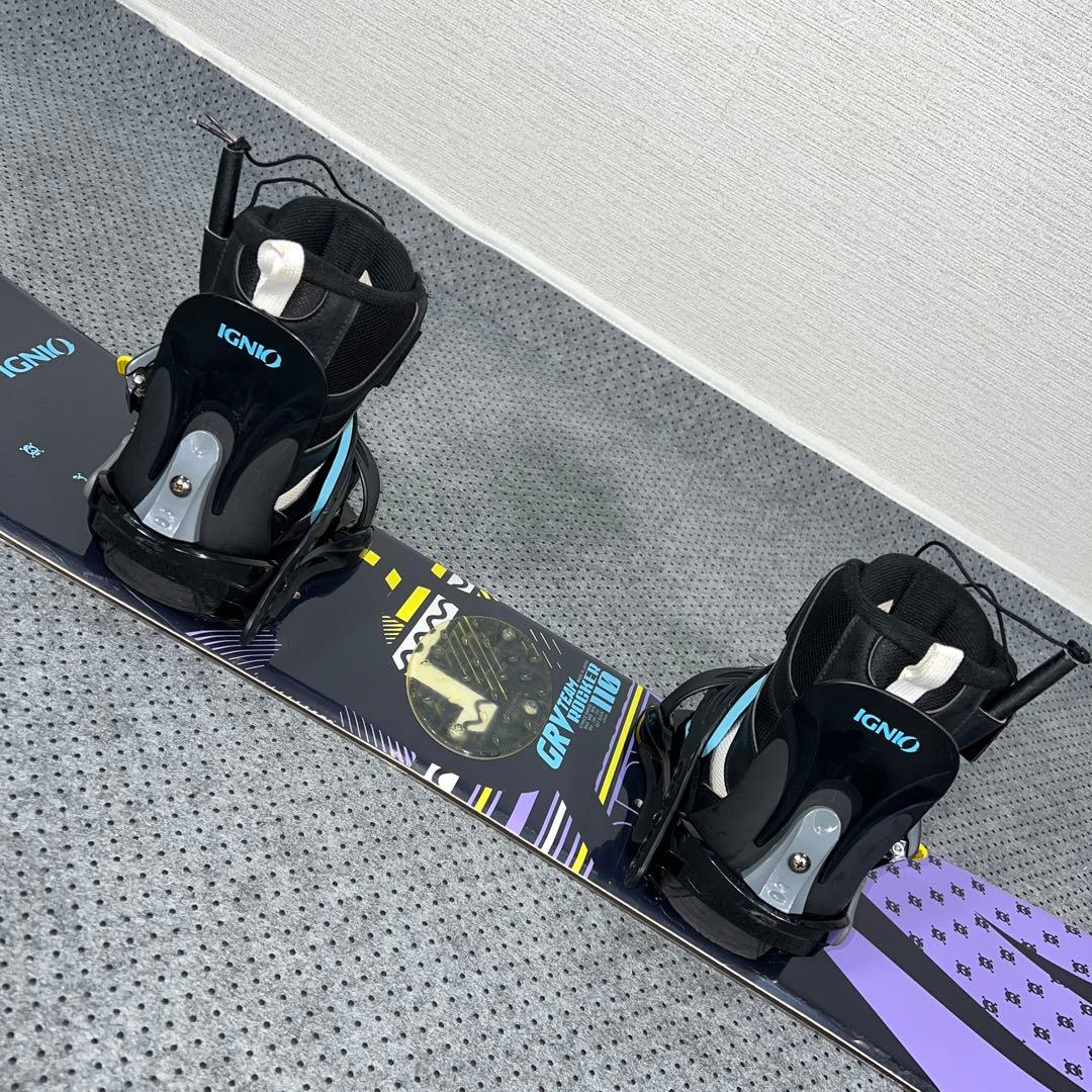 7-8回使用 キッズスノーボード 110cm IGNIO＋バイン＋レースブーツ