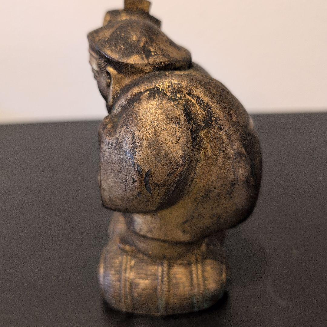 珍品　戦前　日本生命販促用・記念品　貯金箱　大黒天　金属製