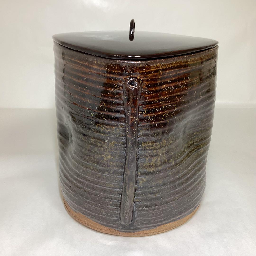 水指 高取写 菱形耳付水指 淡々斎書付 須田祥豊 木箱 経年劣化有り 古物品