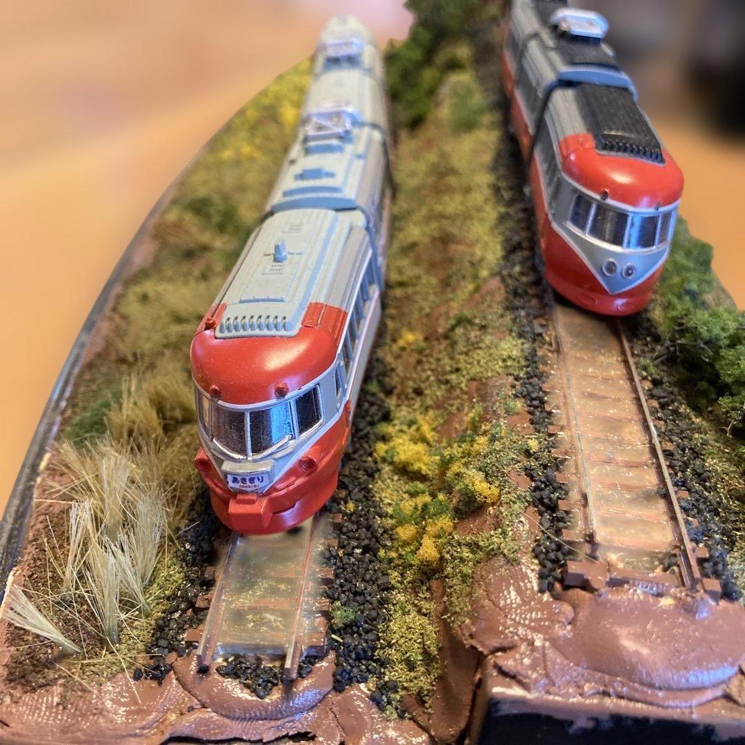 小田急ロマンスカー3000系Nゲージ鉄道模型 ジオラマ