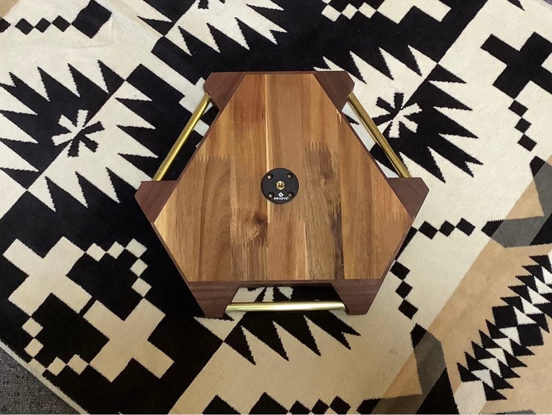 ヘキサゴンテーブル天板三脚テーブルヘキサゴン130ウォールナット