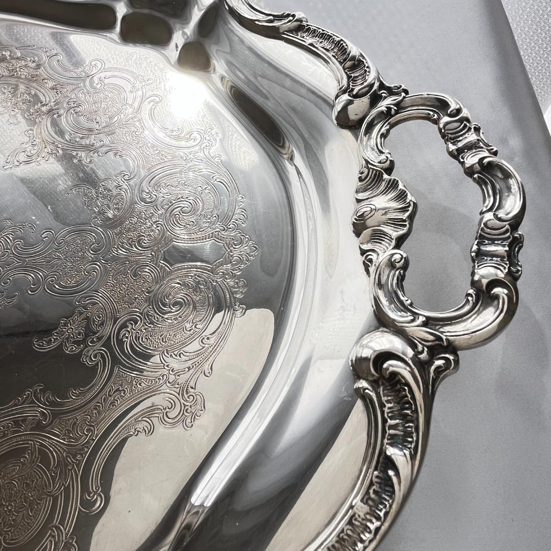 【Gorham】ギャラリートレー【シルバープレート】67cm 特大型