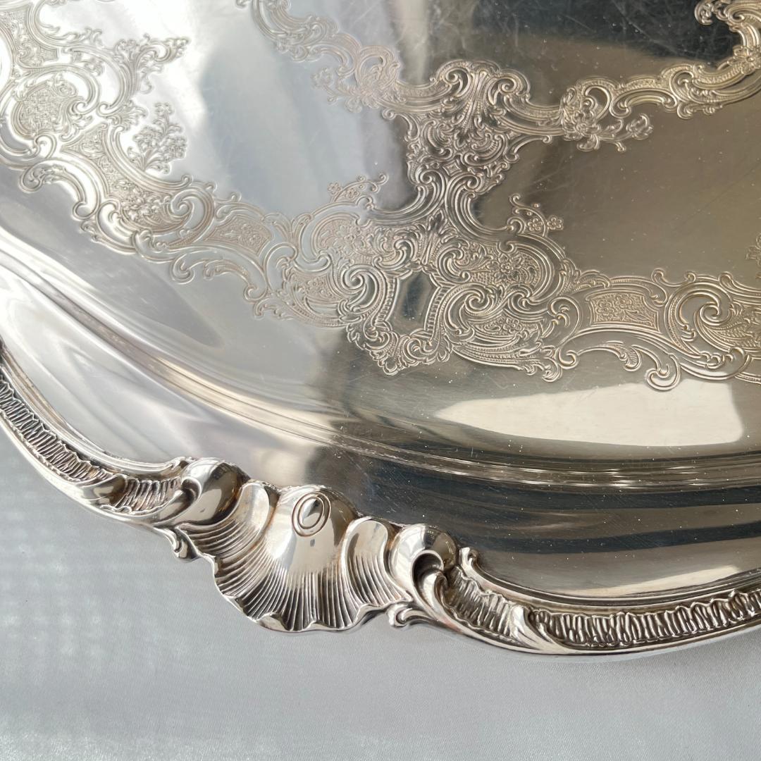 【Gorham】ギャラリートレー【シルバープレート】67cm 特大型