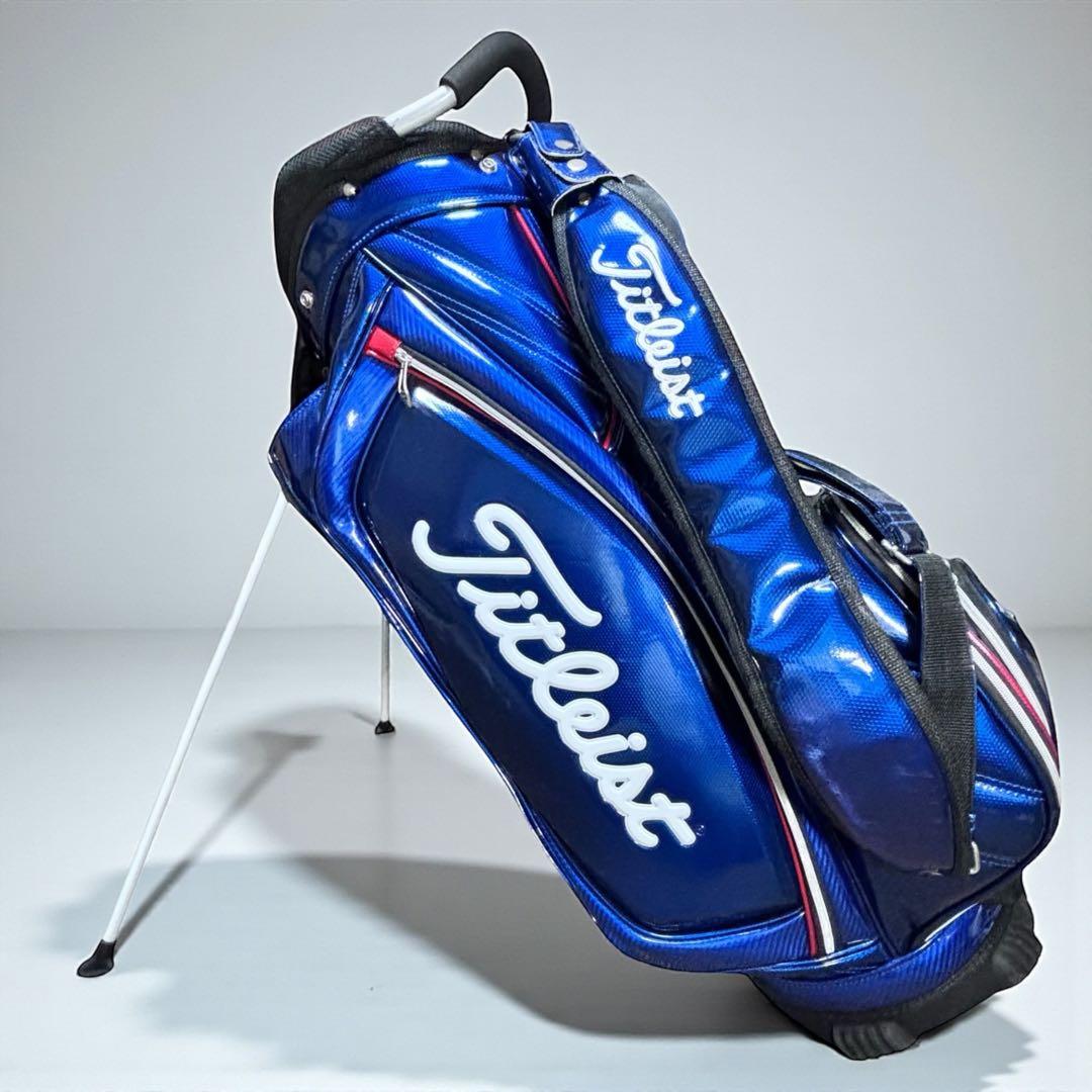 タイトリスト スタンド キャディバッグ 9型 エナメル ブルー