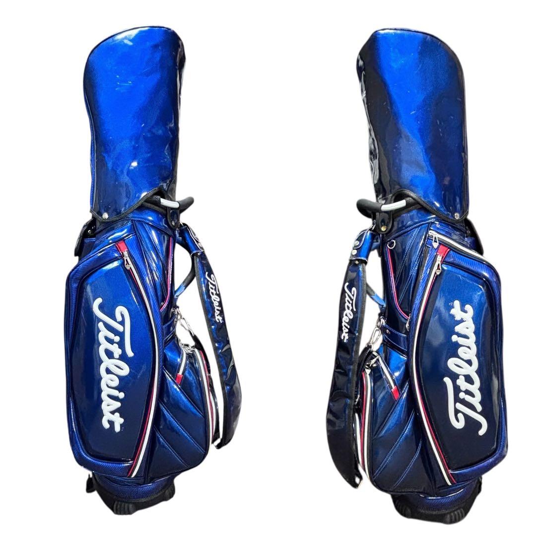 タイトリスト スタンド キャディバッグ 9型 エナメル ブルー