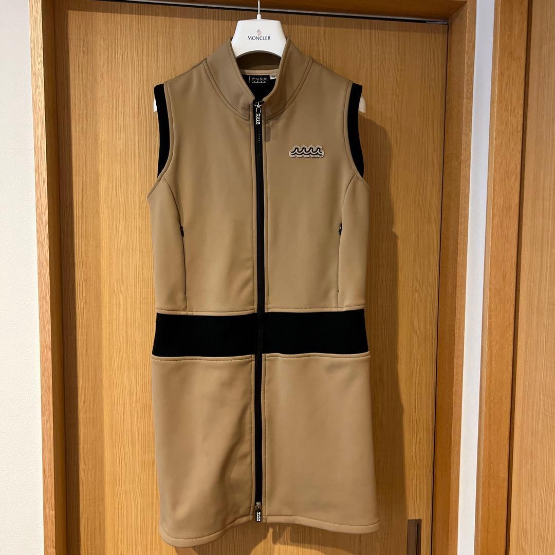 ムータマリン　ベージュ ジップアップ ワンピース