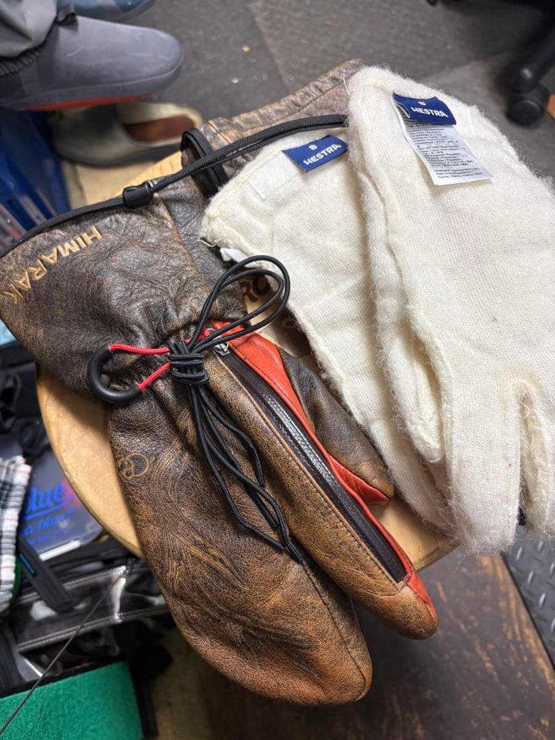 HIMARAK 防水ミトングローブ ブラウン/オレンジMサイズ