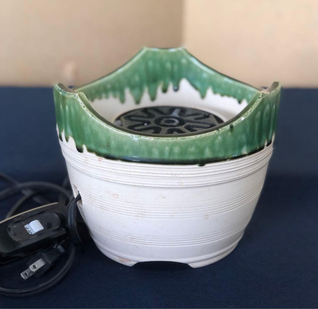 割引❗️《R》野々田式 織部 江戸火鉢 電熱器 煎茶 茶道具　1f